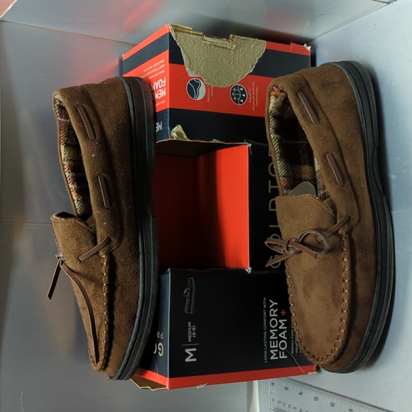 BNIB GoldToe Men’s HOUSE SHOES/SLIPPER Size 8-9 (M) Brown - Picture 5 of 9